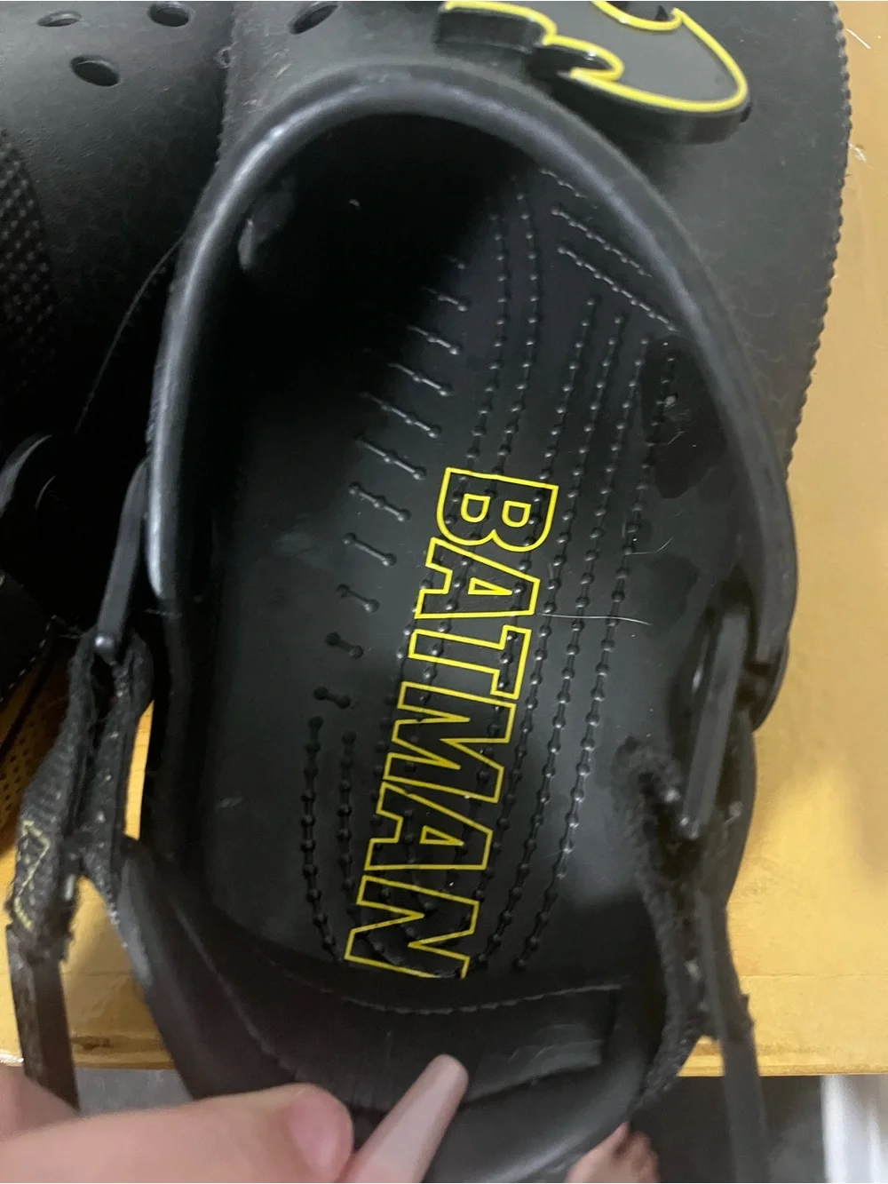CROCS Black Kids Clog with Yellow Batman Jibbitz